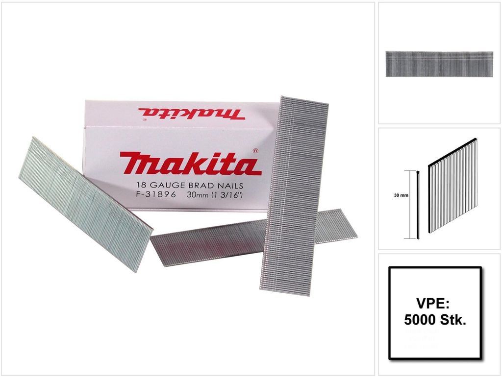 Makita Stauchkopfnagel 1,2x30mm F-31896  5000 pcs. Produktbild 