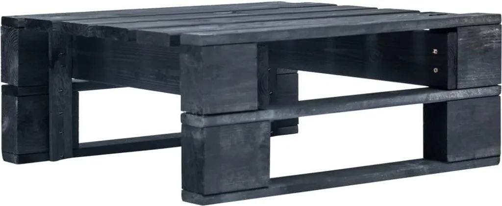 Pouf Outdoor Nero in Legno Massello - Complemento d'Arredo Minimal