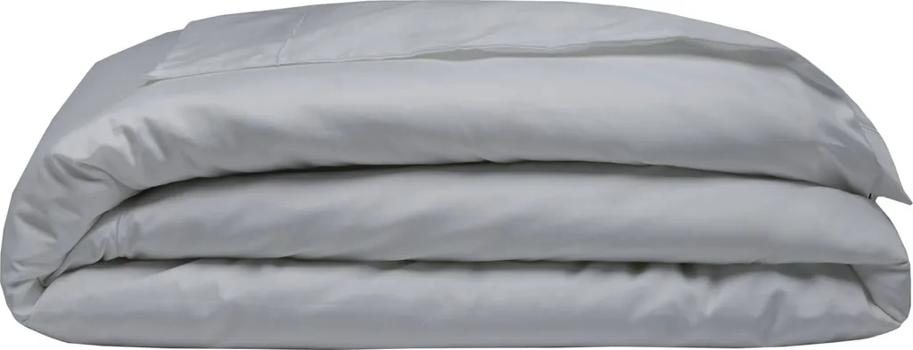 Housse de couette lit simple en satin de coton haut de gamme gris platine