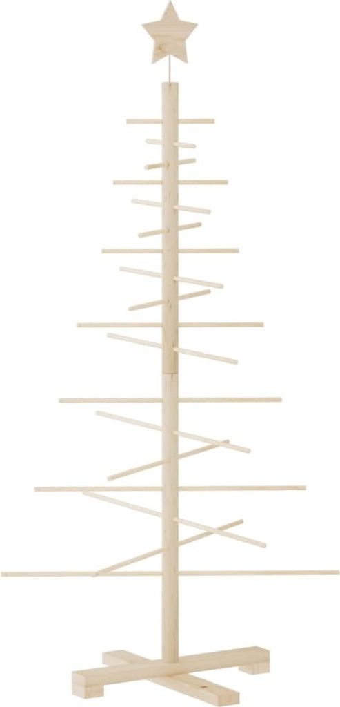vidaXL Arbre de Noël en bois à décorer 125 cm Pin massif Image du produit 