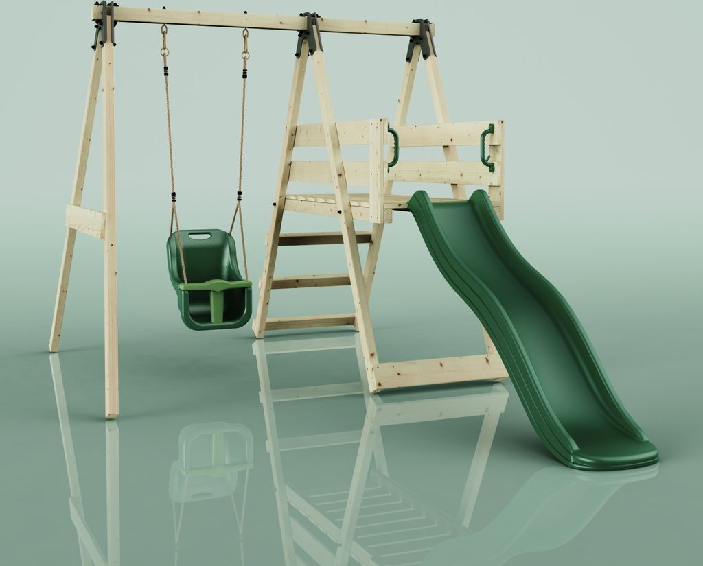 OutdoorToys Schaukel Hortensie aus Holz in Grün Dunkelgrün