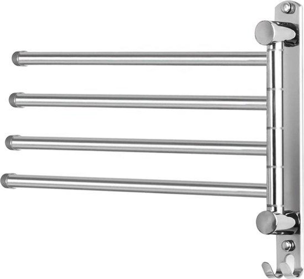 Draaibare Stahl-Wandhalter für Bad und Küche - Wandhalter mit 4 Arms für Handtücher