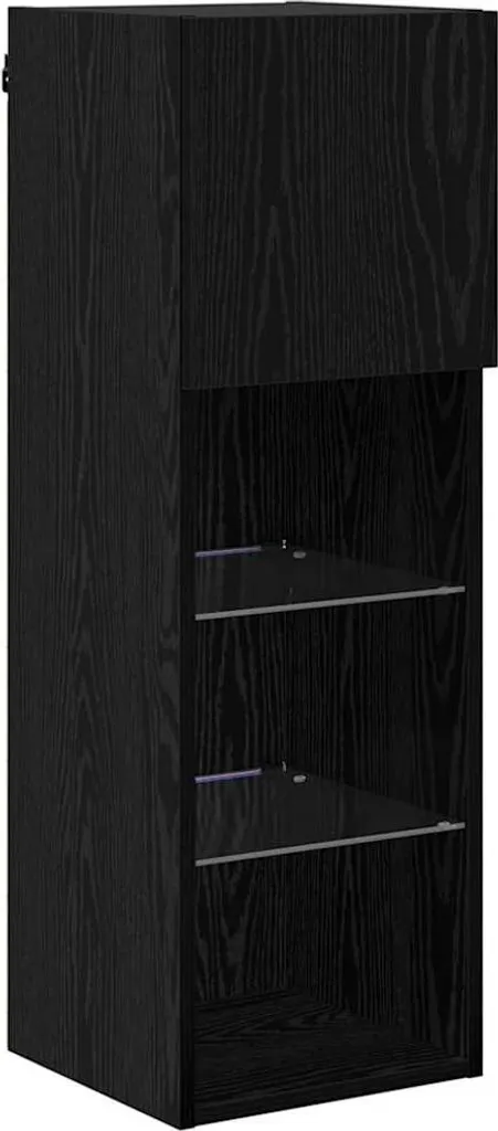Mobile TV a Parete vidaXL Nero Rovere | Elegante Salotto Moderno