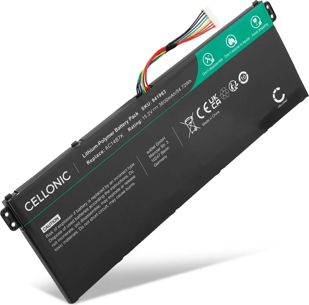 Batteria AC14B7K per Acer Swift 3 SF314-52 e Predator Helios 300 - 3600mAh