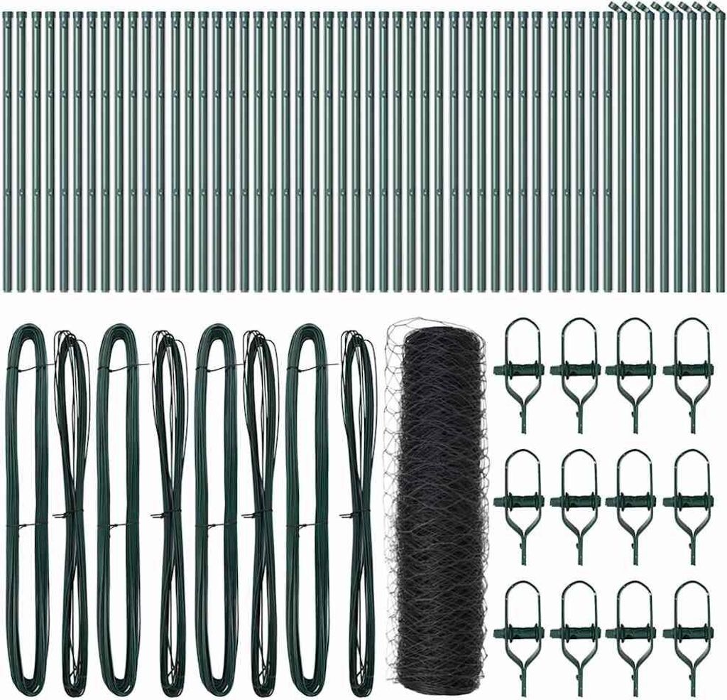 vidaXL Zaunpfosten Grau 100 x 0,6 m (36 mm Maschen) Stahl und PVC