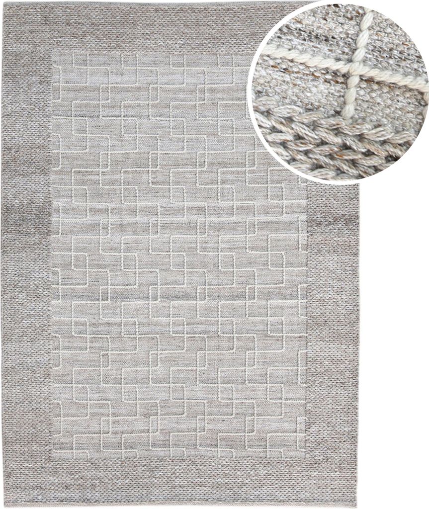 AXI Maui Outdoor-Teppich, Beige, Rechteckig | Gartenteppich für kleine Sitzbereiche / Bistro-Set | Außenteppich für Garten / Balkon / Terrasse