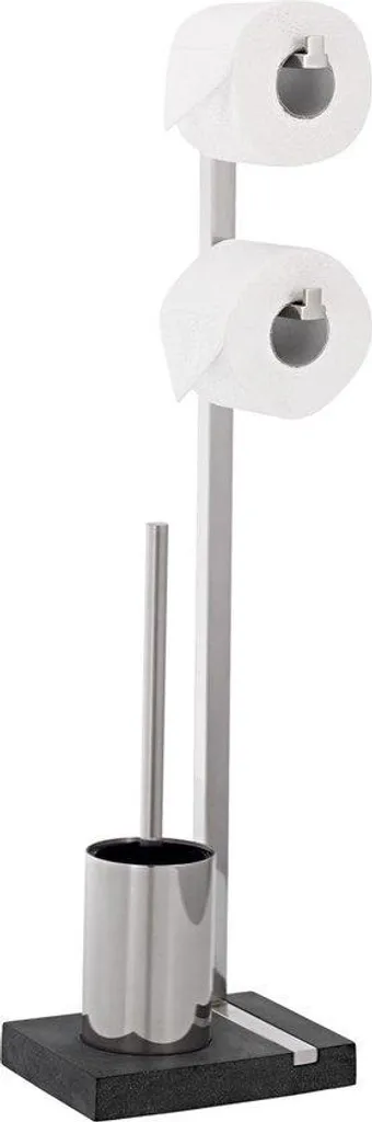 Brosse WC design noire avec support en inox - Accessoire Salle de Bain