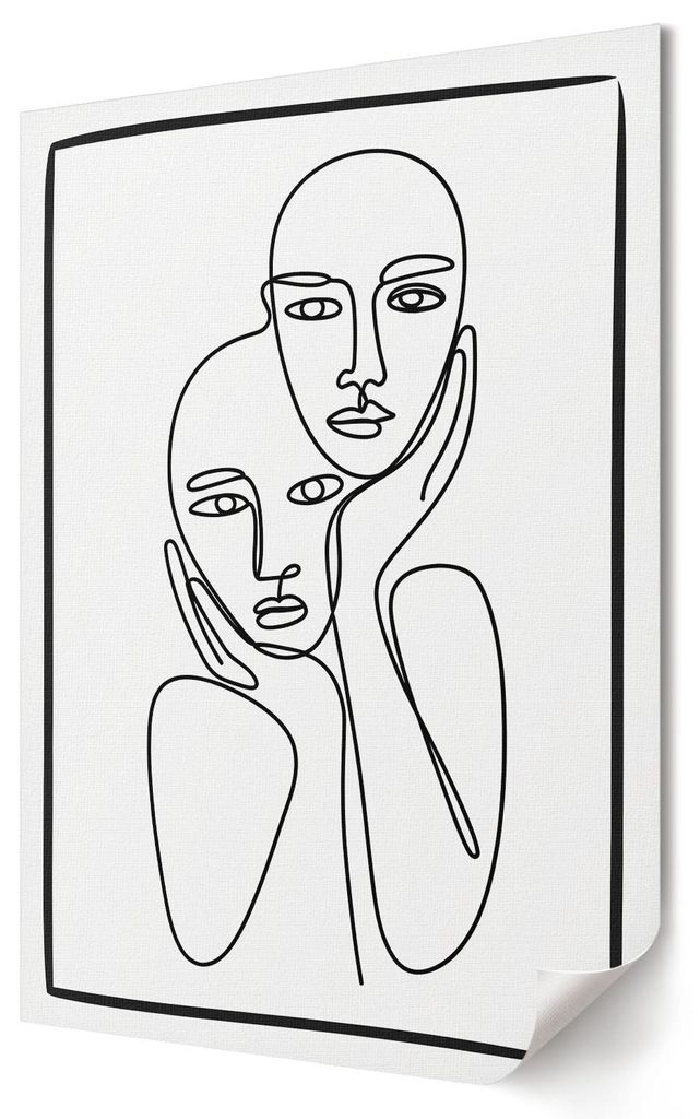 Lineare Flächen- Kunstdruck A2 (42x59 cm) - Ausdrucksstark, humorvoll, minimalistisch- Wandbild für Wohnzimmer Schlafzimmer & Flur, Modernes Post...