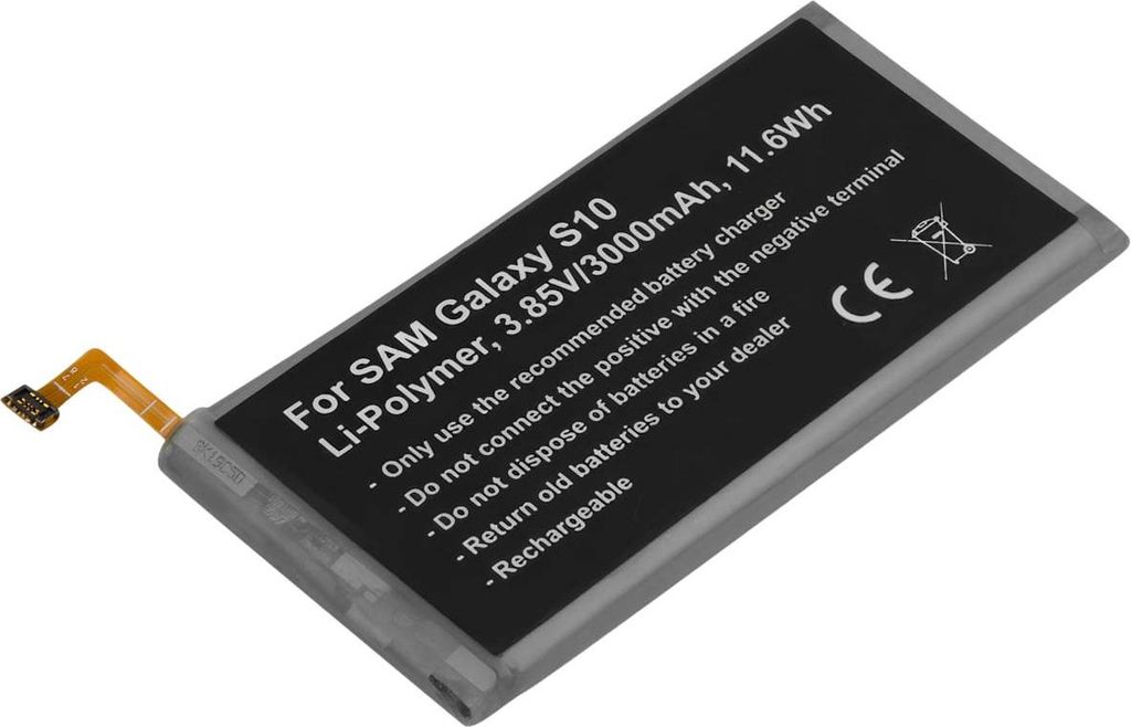Avizar, Li-Polymer Akku 3000mAh kompatibel Galaxy S10 3.85V, Schwarz