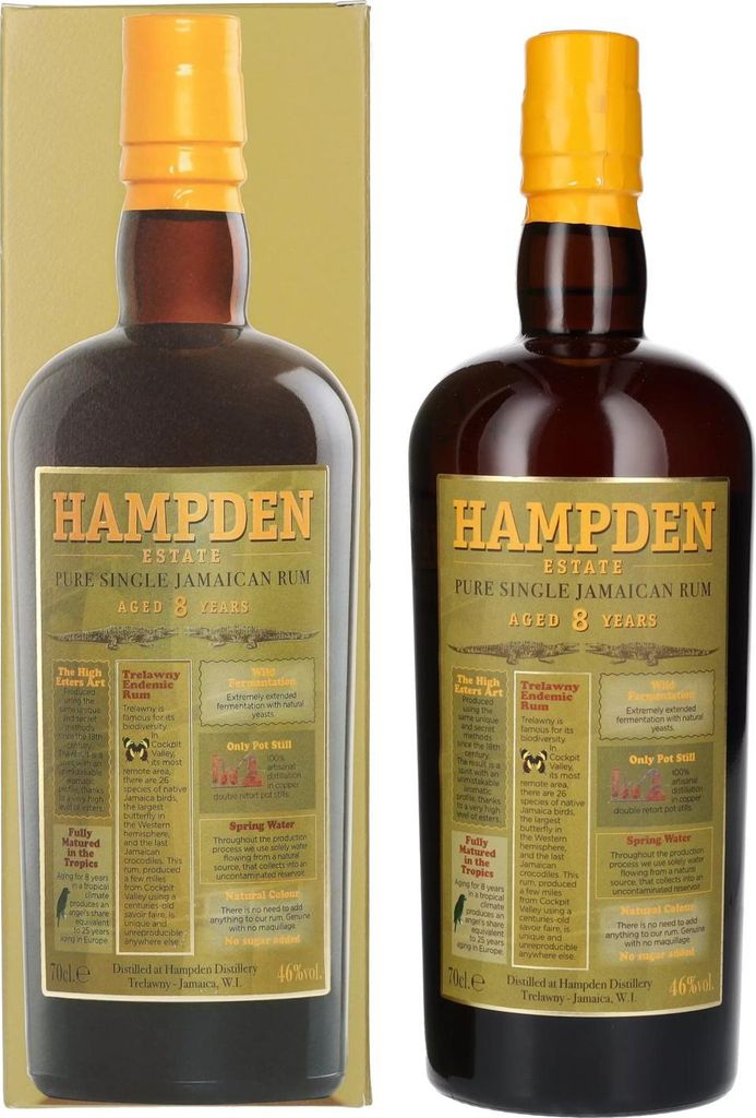 Hampden Estate 8 Years Old Pure Single Jamaican Rum 46% Image du produit 