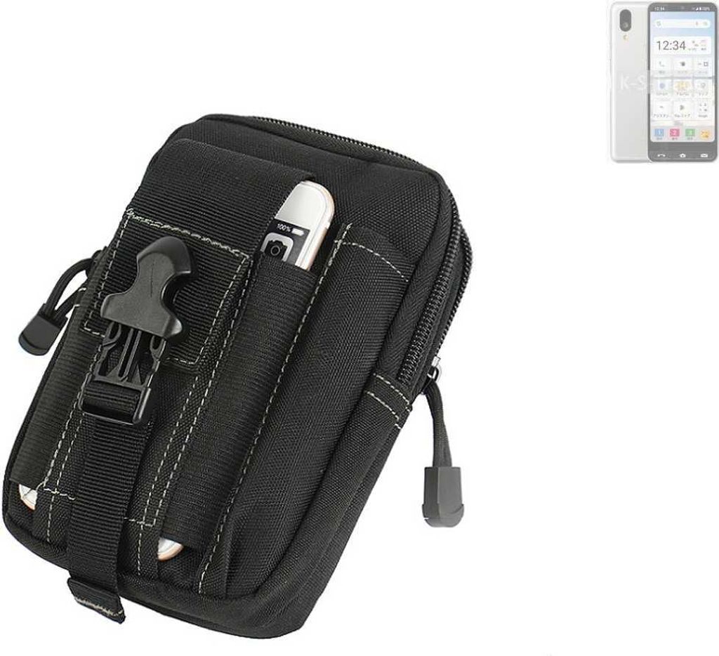 K-S-Trade Gürtel Tasche kompatibel mit Sharp Basio Active Gürteltasche Holster Schutz Hülle Handy Hülle Smartphone outdoor Handy-Hülle schwarz