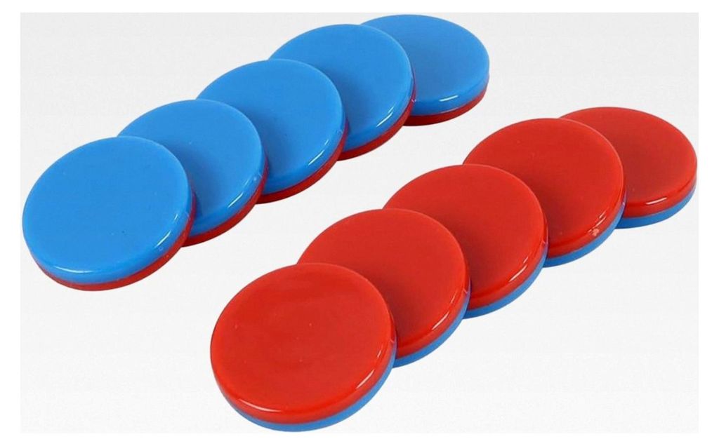 100 Stück wendbare rote und blaue Kunststoff-Zählchips mit Aufbewahrungsbox für Klassenzimmer und Büros