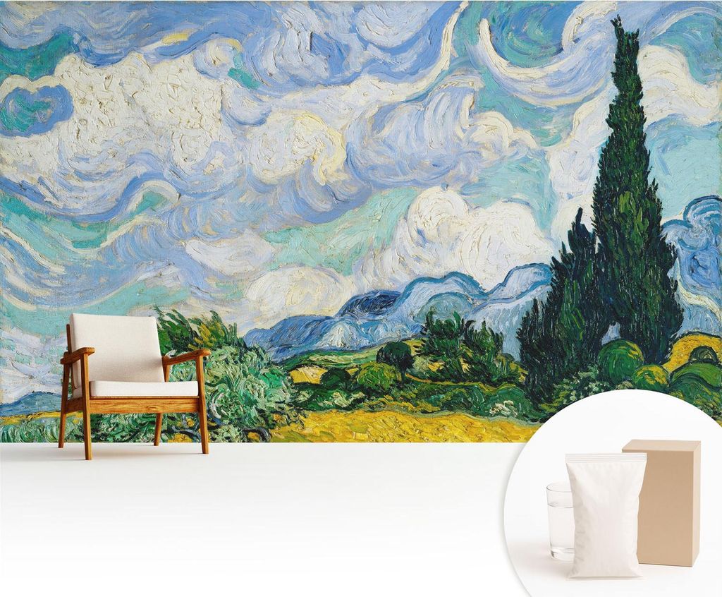 Fototapete - 416x254 cm - Tapete - Wandtapete - Wandbilder - Dekofolie - Tapete Folie - Wand - Dekoration - Wohnzimmer - Ausdrucksstarke Wolken