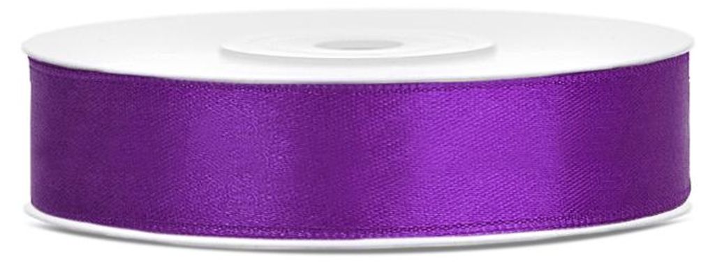 Ruban cadeau satin lilas 25m 12mm de large Image du produit 