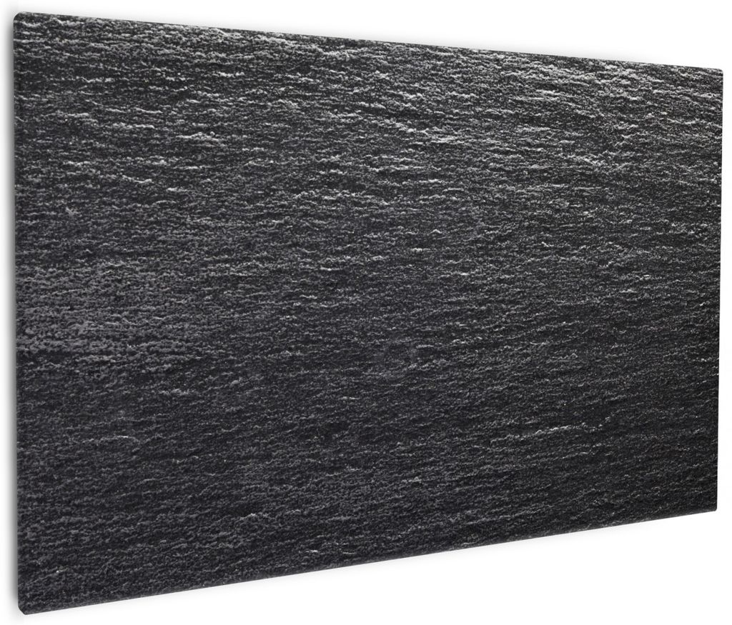 Wallario Premium Leinwandbild Muster schwarz-weiße Steintafel Optik in Größe 60 x 90 cm