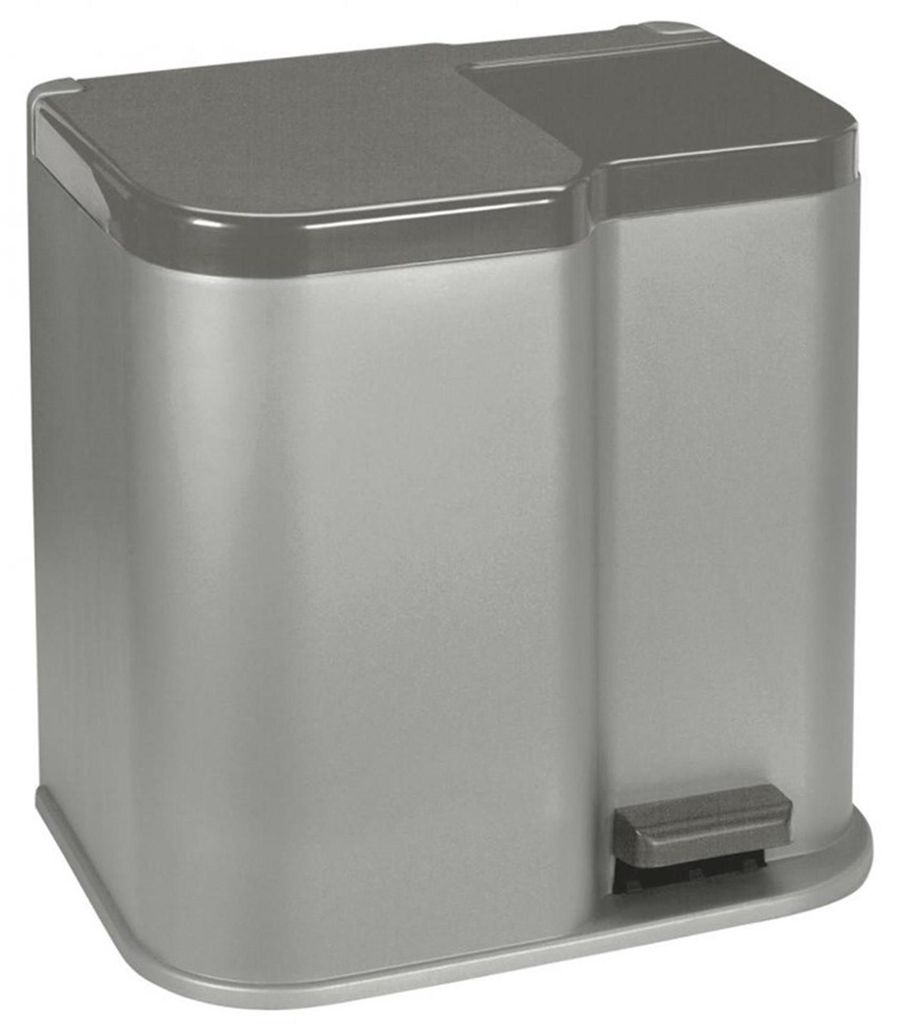 Curver Duo Pedaalemmer 15L+6L Zilver/Zwart Zdjęcie produktu 