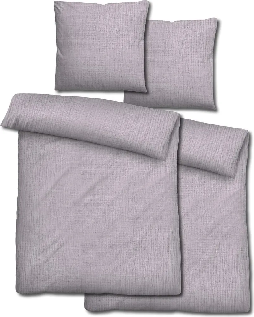 Sleezzz® Mussola Viola 135x200: Biancheria da Letto Doppia Confezione