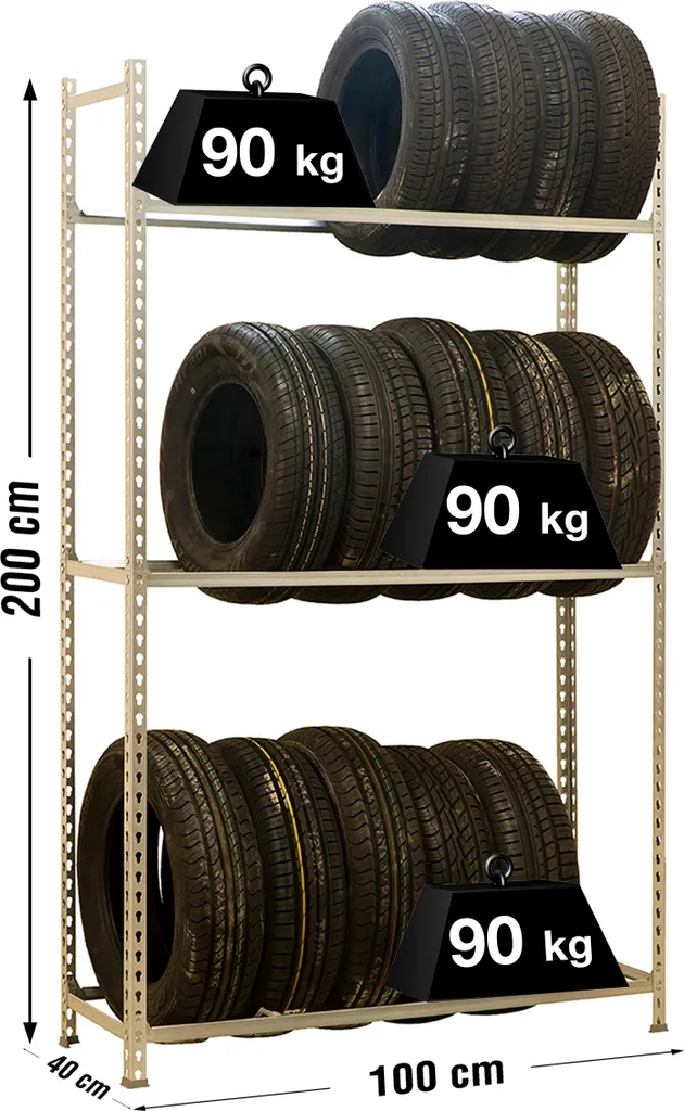 Étagère clipsable Metallregale AUTOCLICK WHEELS PLUS 3/400 sans outils