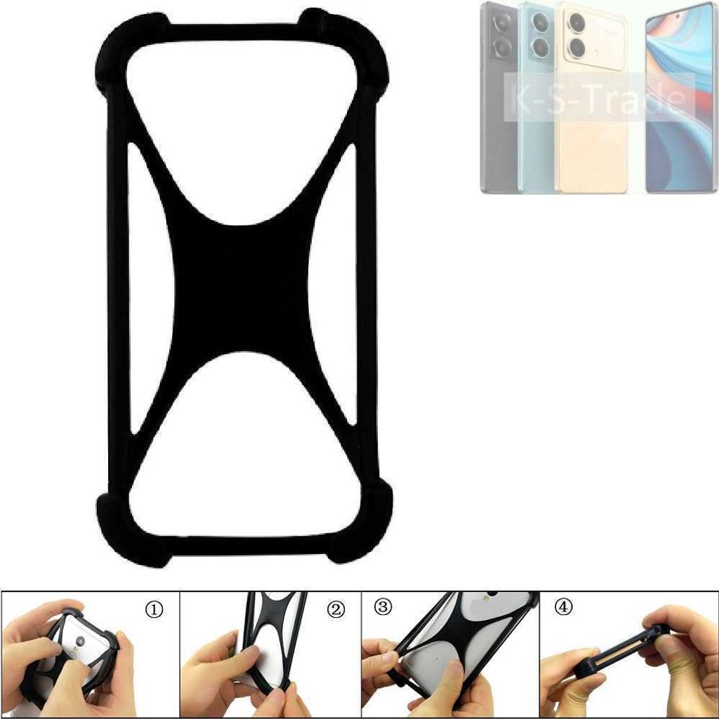 K-S-Trade Handy-Hülle Schutz-Hülle kompatibel mit Xiaomi Redmi Note 13R Pro Silikon Bumper TPU Softcase Smartphone Stoßschutz, schwarz
