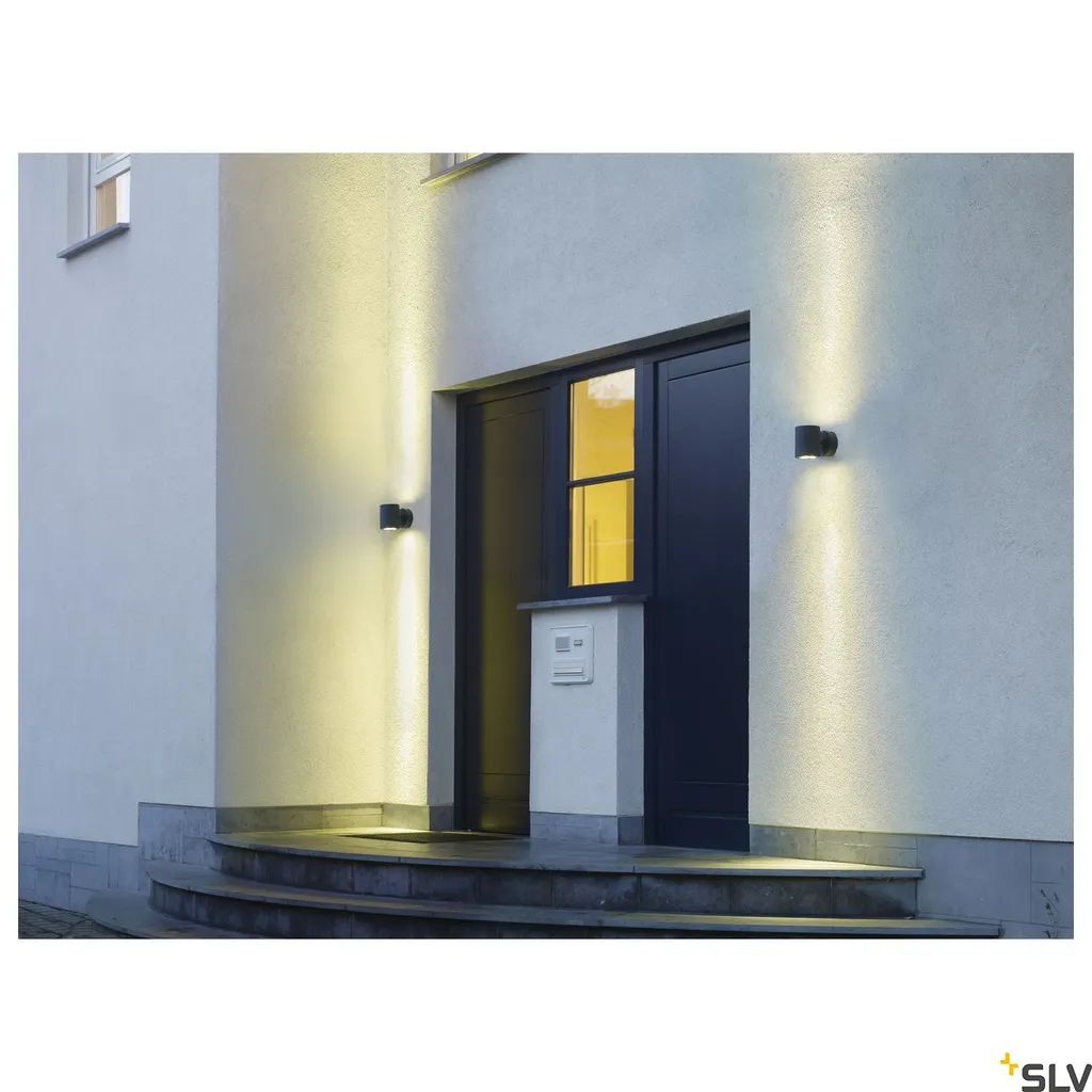 Luminaire extérieur mural double faisceau Sitra Anthracite pour Façade