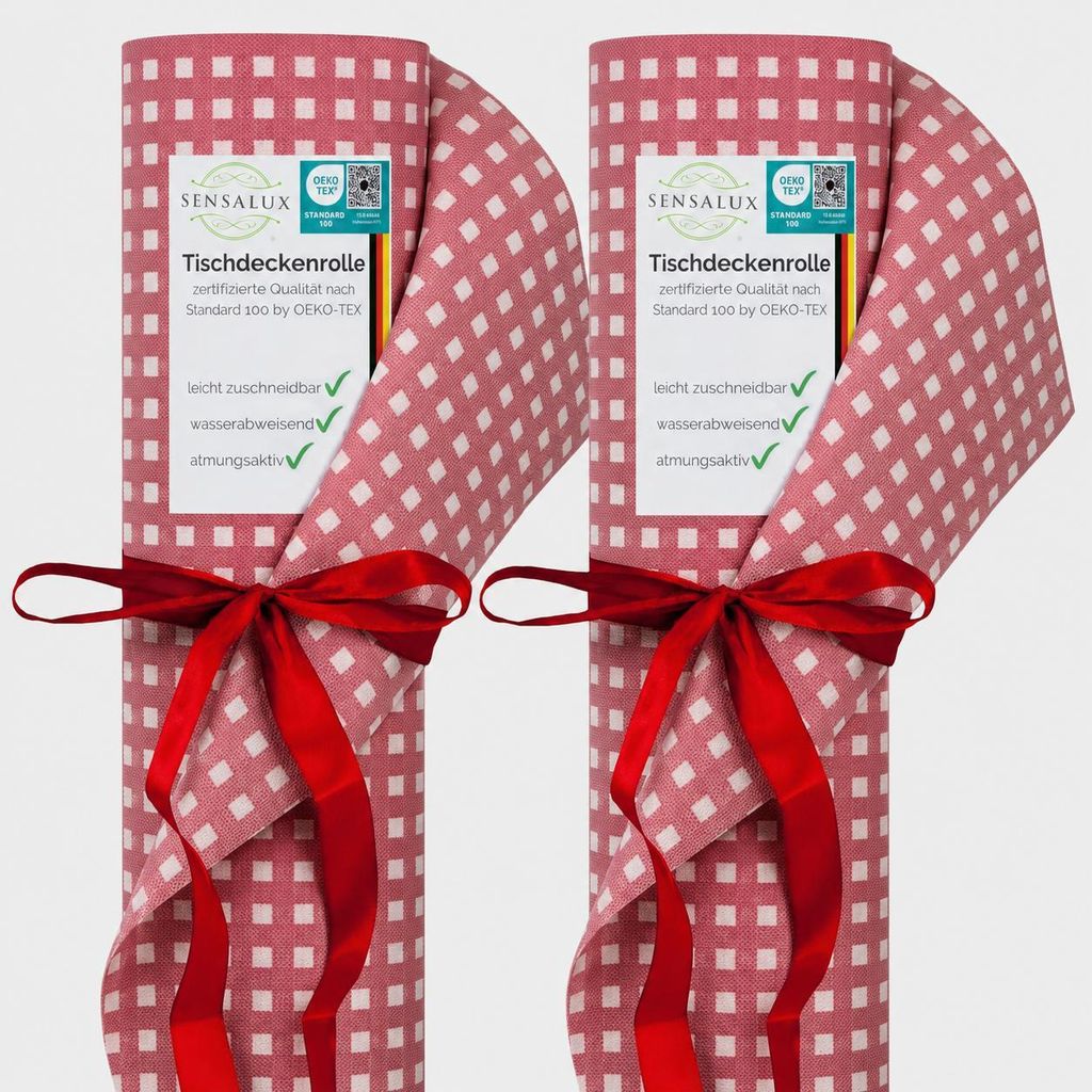 Sensalux Tischdeckenrollen-Set, 2 Stück, 1,18m  x 10m Karo Produktbild 