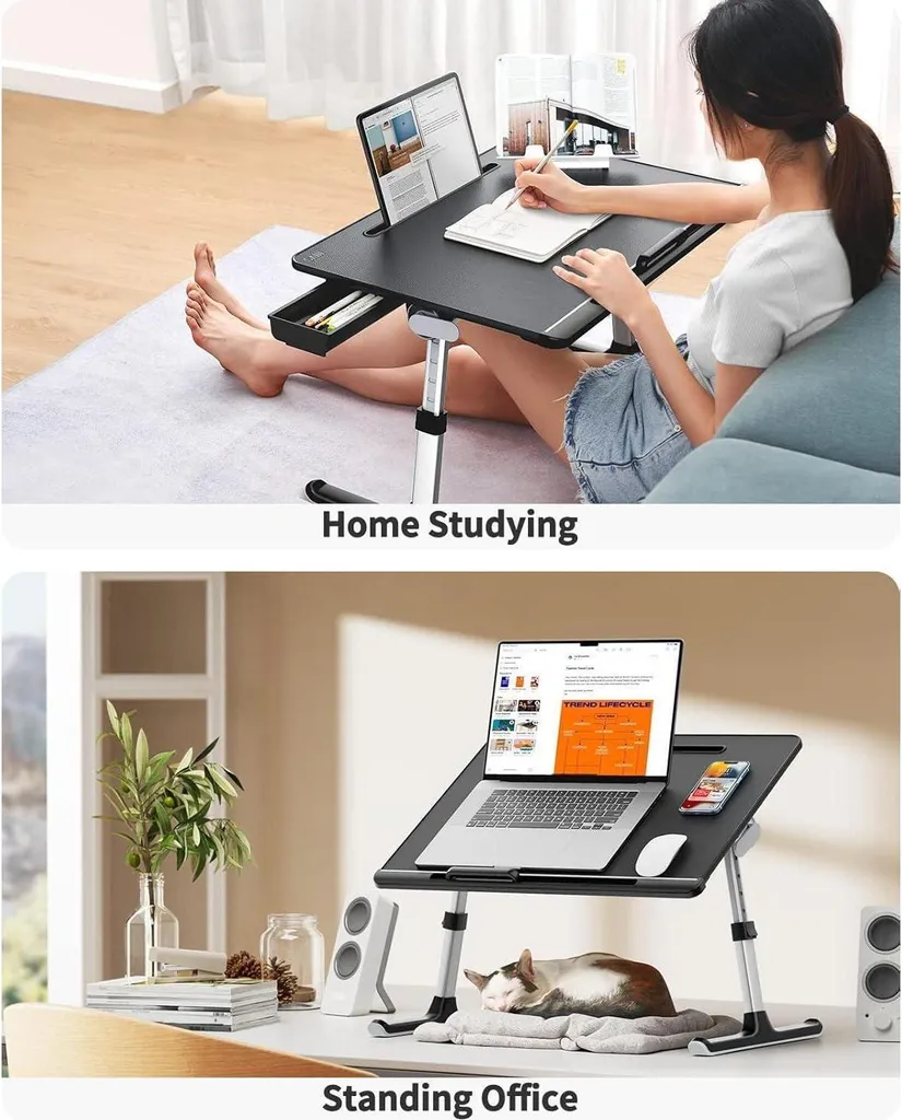 Support de Lit pour Ordinateur Portable Table Multifonction SAIJI - 2