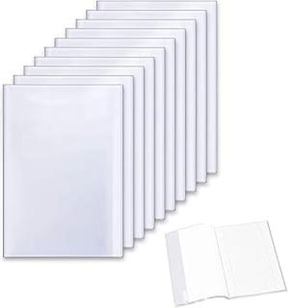 10 Stück Heftumschläge A4 Transparent,Schulbücher Buchumschlag Buchumschläge Umschlag 26.5 cm Bücher Umschläge Durchsichtig Buch Buchhülle B...