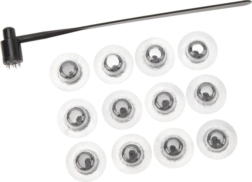 Nadelset Sieben-Sterne-Nadelhammer Edelstahl Pflaumenblüten Dermal Hammer mit 12 Ersatzköpfen