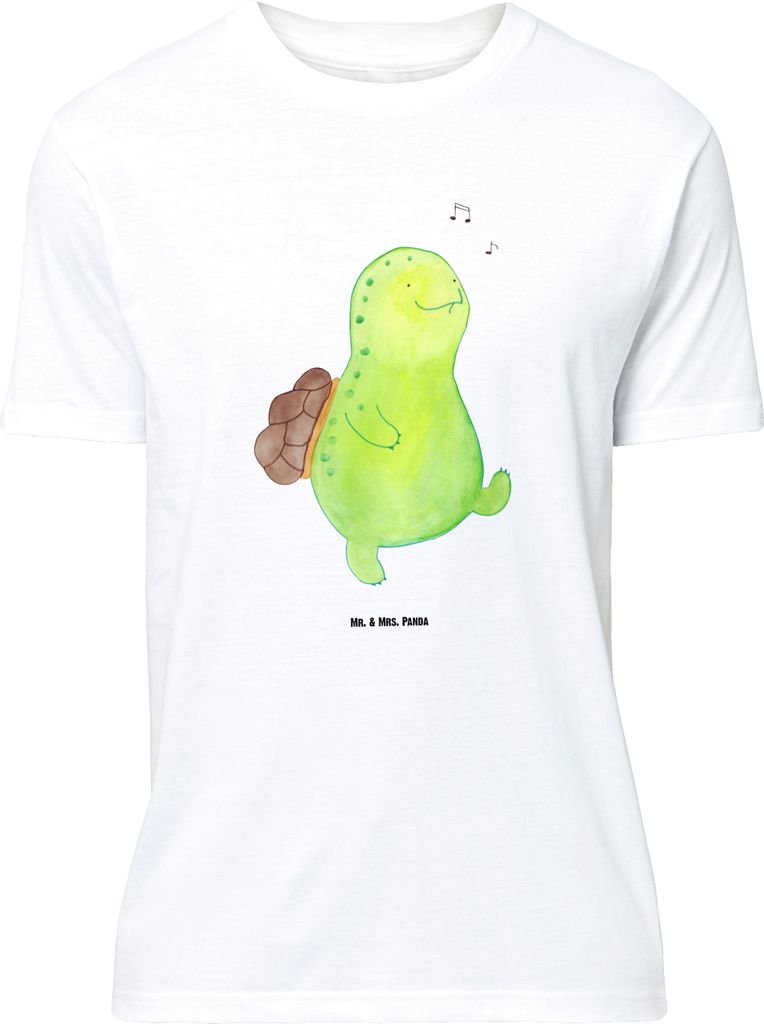 Mr. & Mrs. Panda Größe L T-Shirt Schildkröte Pfeifen - Weiß - Geschenk, Fröhlich, Tshirt, Depression, mit Spruch, Shirt, Trennung, Glück