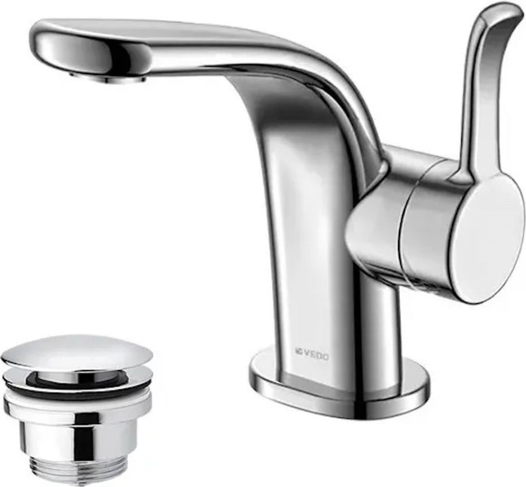 Waschtischarmatur mit Ablaufgarnitur (Stöpsel) Chrom