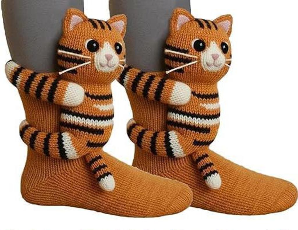 ASKSA Chaussettes tricotées en 3D avec animaux Chaussettes Image du produit 