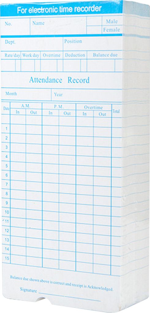 90 Stück/Packung Zeitkarten Zeitkarten Monatlich 2-seitig 18 * 8,4 cm für Mitarbeiter Anwesenheit Zeituhr Recorder