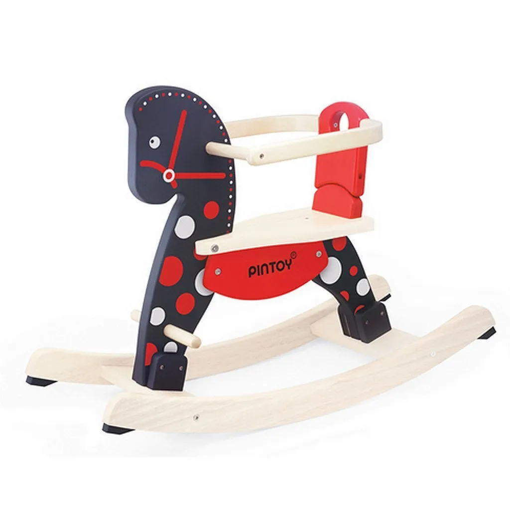 Cheval à bascule pour enfant en bois naturel Pintoy avec arceau amovible