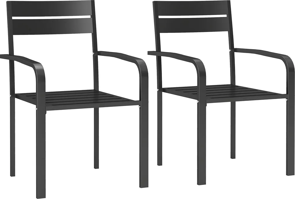 Chaises empilables d'extérieur en aluminium gris anthracite 56x58x83 cm