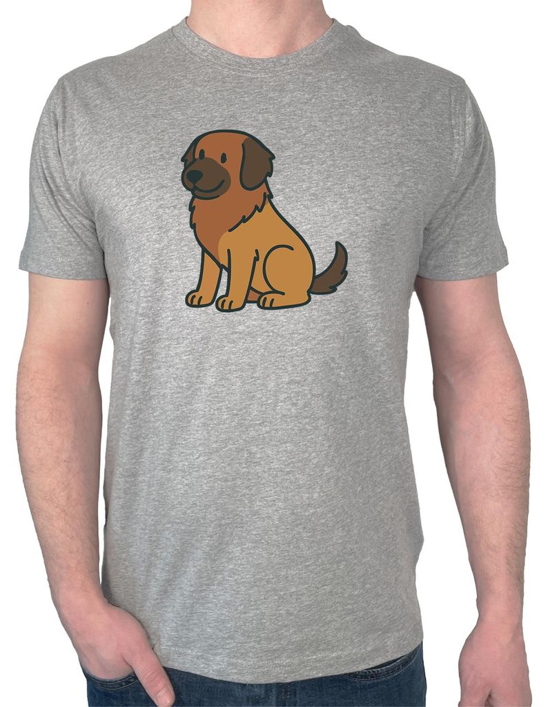 Huuraa Herren T-Shirt Leonberger Comic Leo L Sport Grey Bio Baumwolle Fairtrade Herrenshirt Geschenkidee