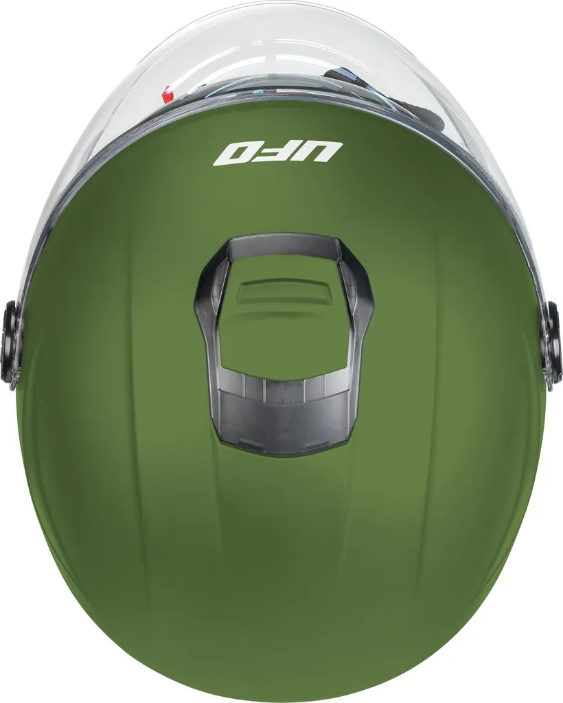 Casque Jet Léger UFO Nixie Vert S avec Écran Anti-Rayures et Intérieur Confort