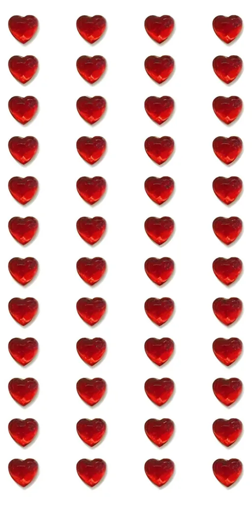 Mini Stickers Cœurs Rouges Strass Adhésifs Effet 3D pour Décoration