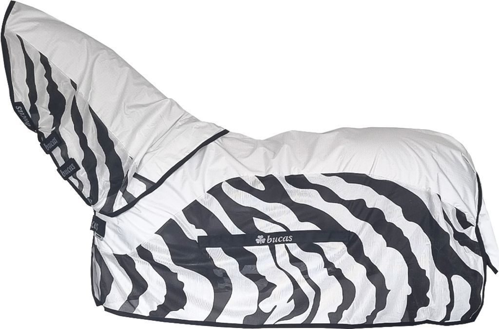 Bucas Regen-/Fliegendecke Buzz-off Rain & Neck mit Halsteil Zebra 145