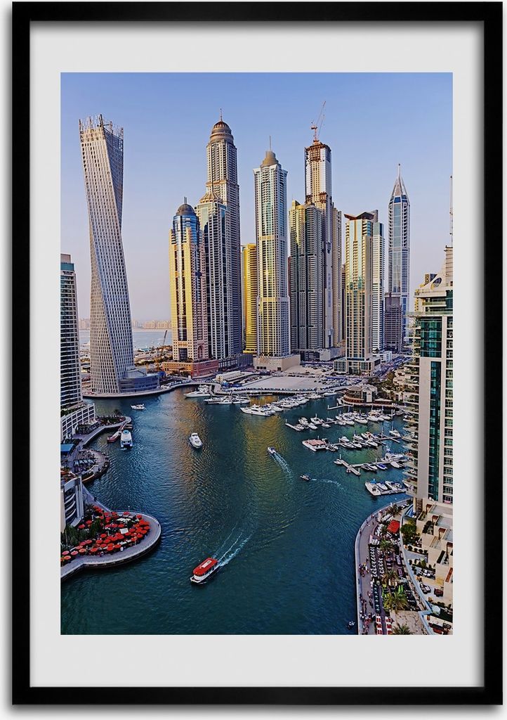 Bild - Bilderrahmen - Foto - 70 cm x 100 cm - MDF - Rahmen - Wandkunst - Bucht von Dubai
