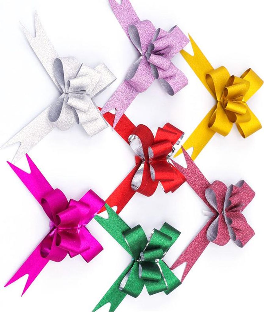 50PCS Pull Schleifen Bright Mixed Color Plated One Pull Molding Symmetrical Exquisite Handwerkskunst für Hochzeit Party