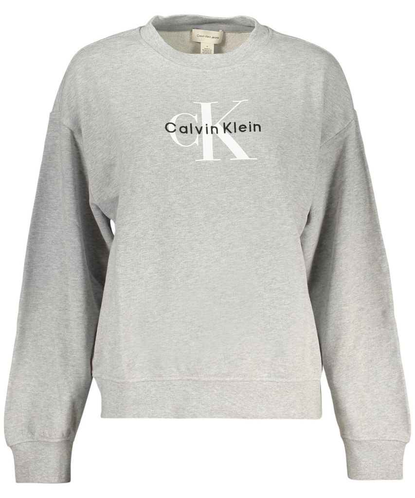 Grauer Damenpullover: Langarm-Sweatshirt mit Rundhalsausschnitt