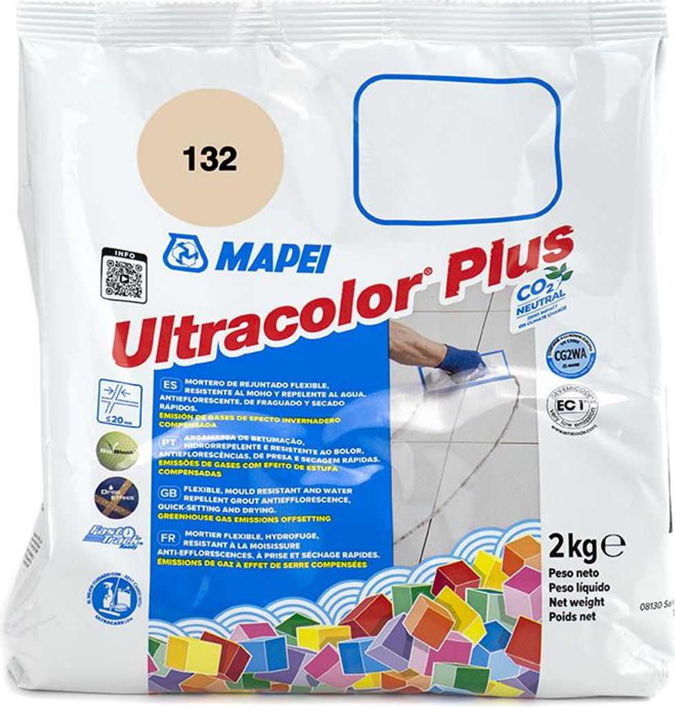 Fugenmörtel Fliese Mapei Ultracolor Plus 132 Braun | Sack zu 2 kg | m²/s | Sack zu 2 kg | m²/s