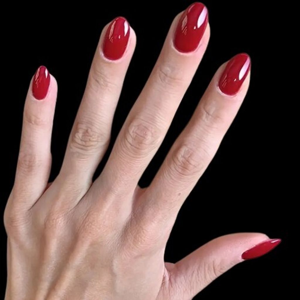 GKA Künstliche Fingernägel Cherry rot 24p G6 zum Aufkleben press on Nails Klebepads mit Kleber und Nagelfeile Nägel Kunstnägel Express