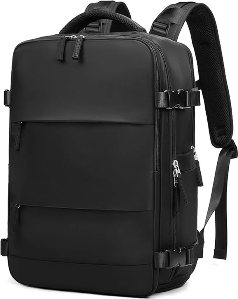 Sac à Dos Voyage avec Séparation Sec/Humide - Bagage à Main 16 Pouces Noir