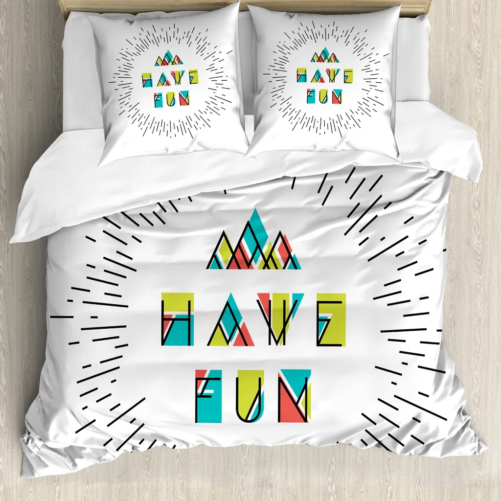 Set Copripiumino ABAKUHAUS 200x200 Nero Blu Verde: Arredo Moderno