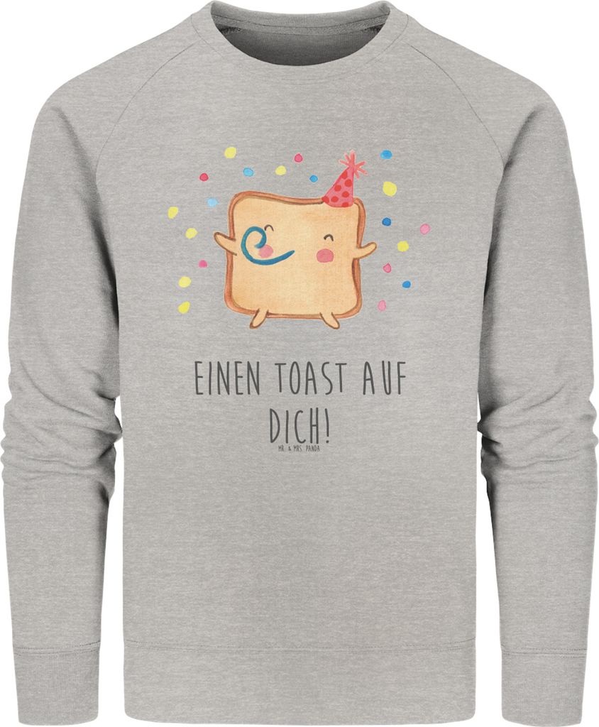 Mr. & Mrs. Panda Bio Baumwoll Pullover Toast Party Größe L - Heather Grey - Geschenk, Valentinstag, für Freundin, Freund, Pulli, Bio-Pullover, J...