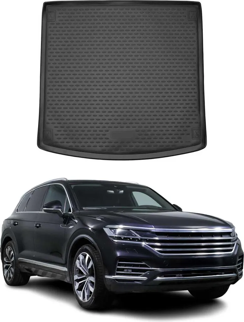 Tappetino per bagagliaio Vaschetta per VW Touareg 2018-2024 Gomma TPE Nero