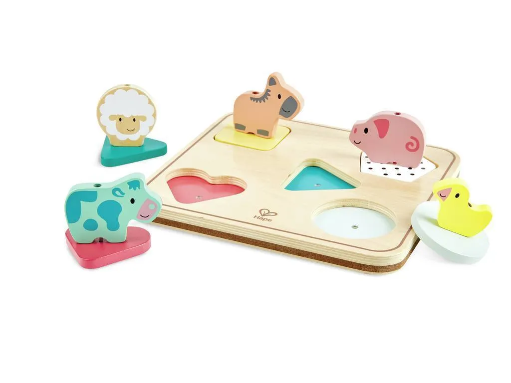 Puzzle interactif avec sons de la nature animaux en bois verni