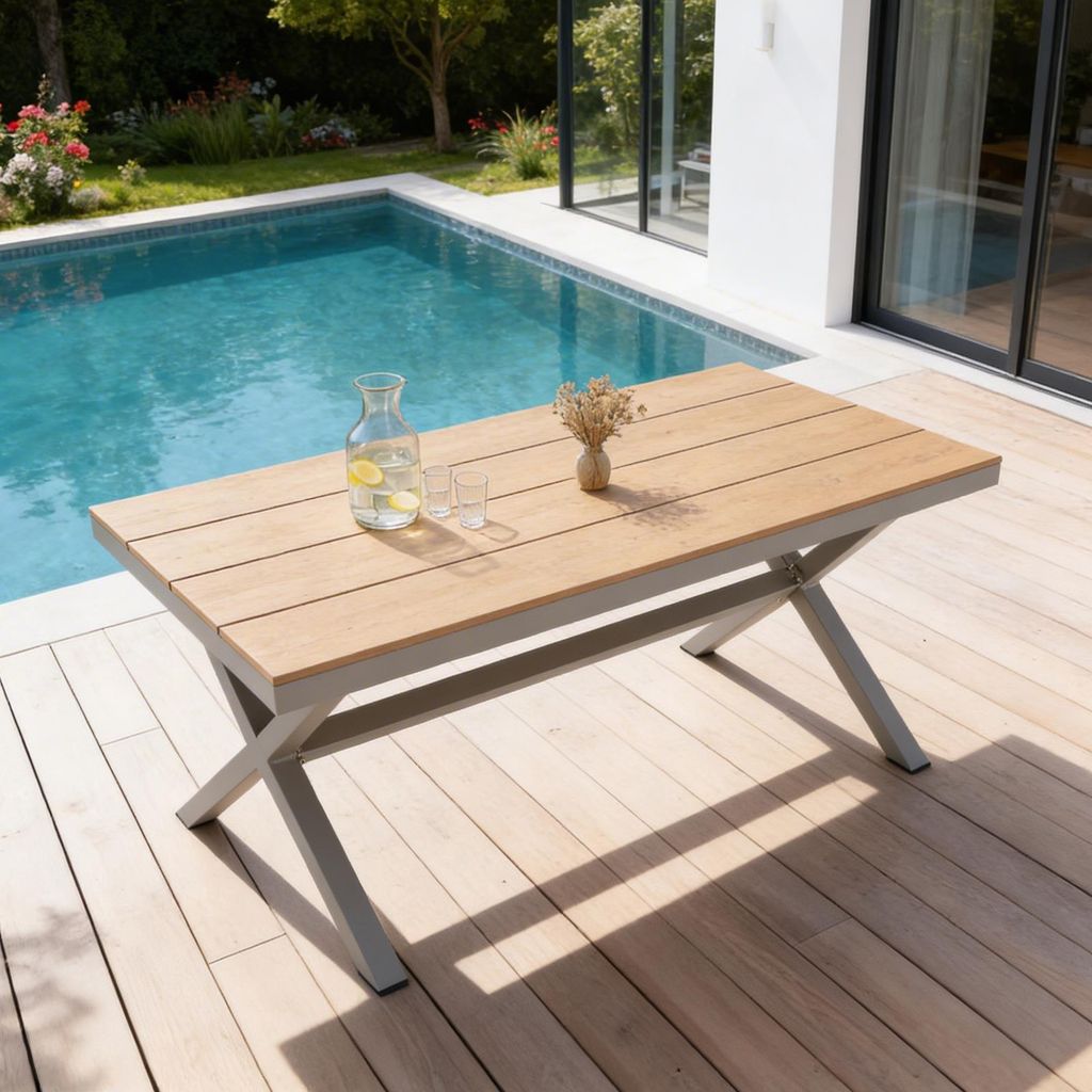 Gartentisch WINDY, WPC Holzoptik, champagner/natur, Produktbild 