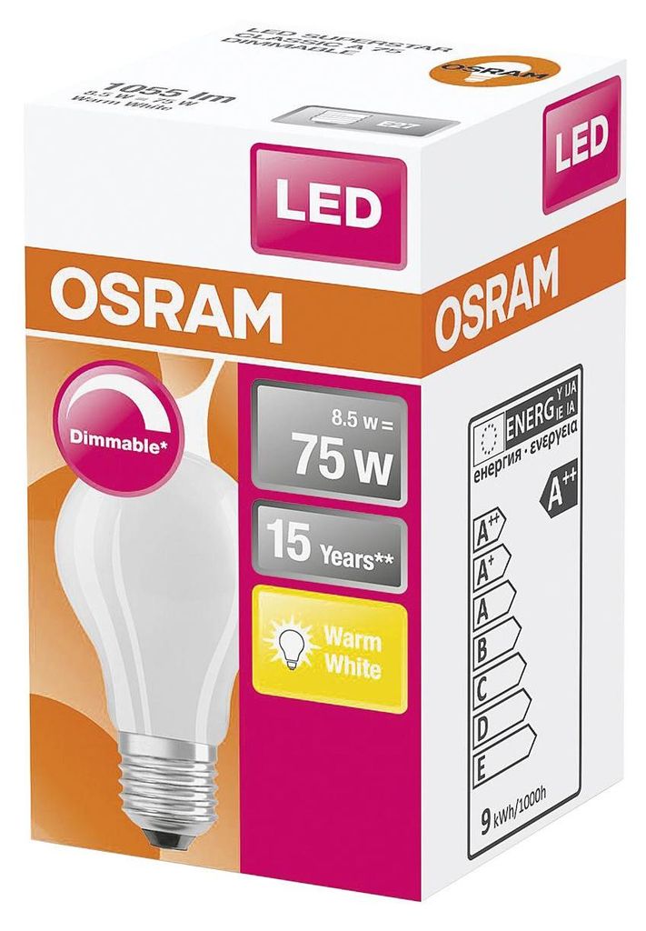 OSRAM LED žárovka E27 8,5W matná stmívaná Obrázek produktu 